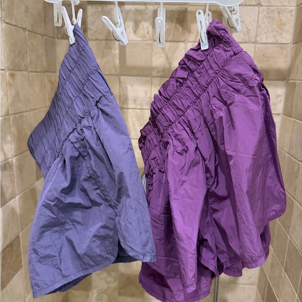 Two pairs! FP Movement by Free People Purple and Blue Athletic Shorts